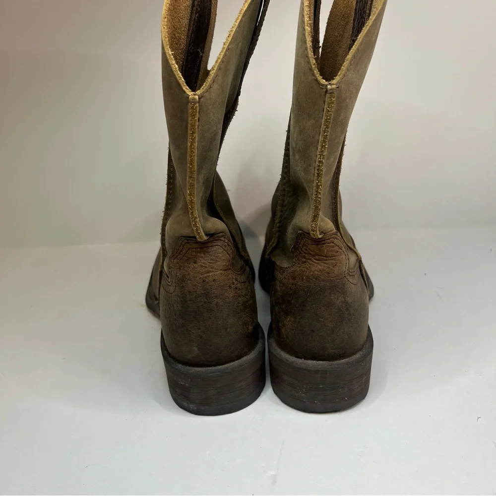Ariat Brown Tan Leather Cowboy Boots